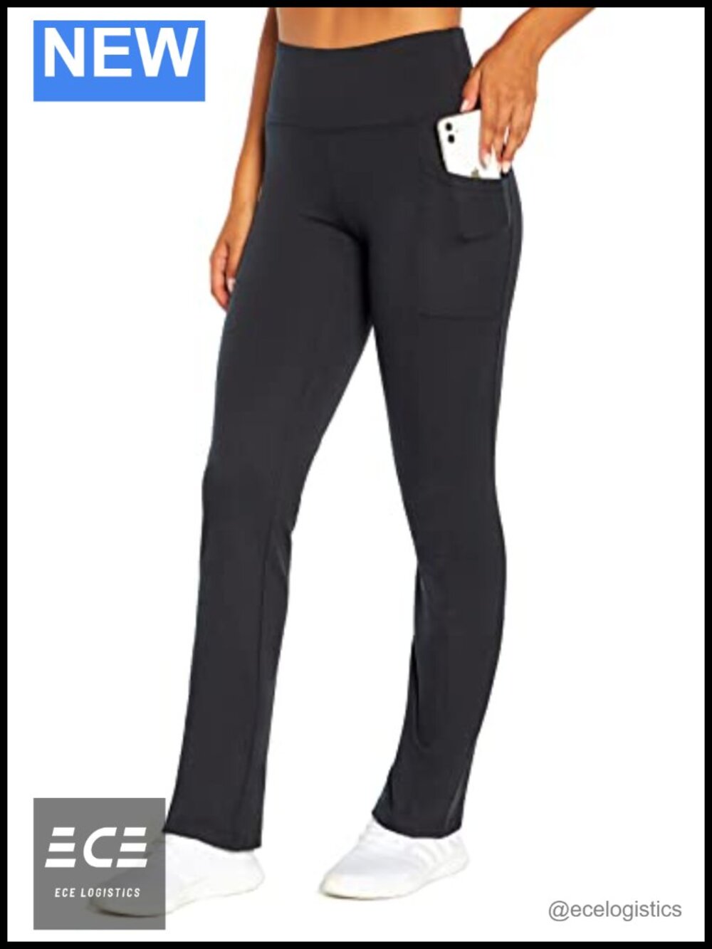High Rise Bootcut Yoga Pant w/ Pockets Moisture Wicking 32" Inseam